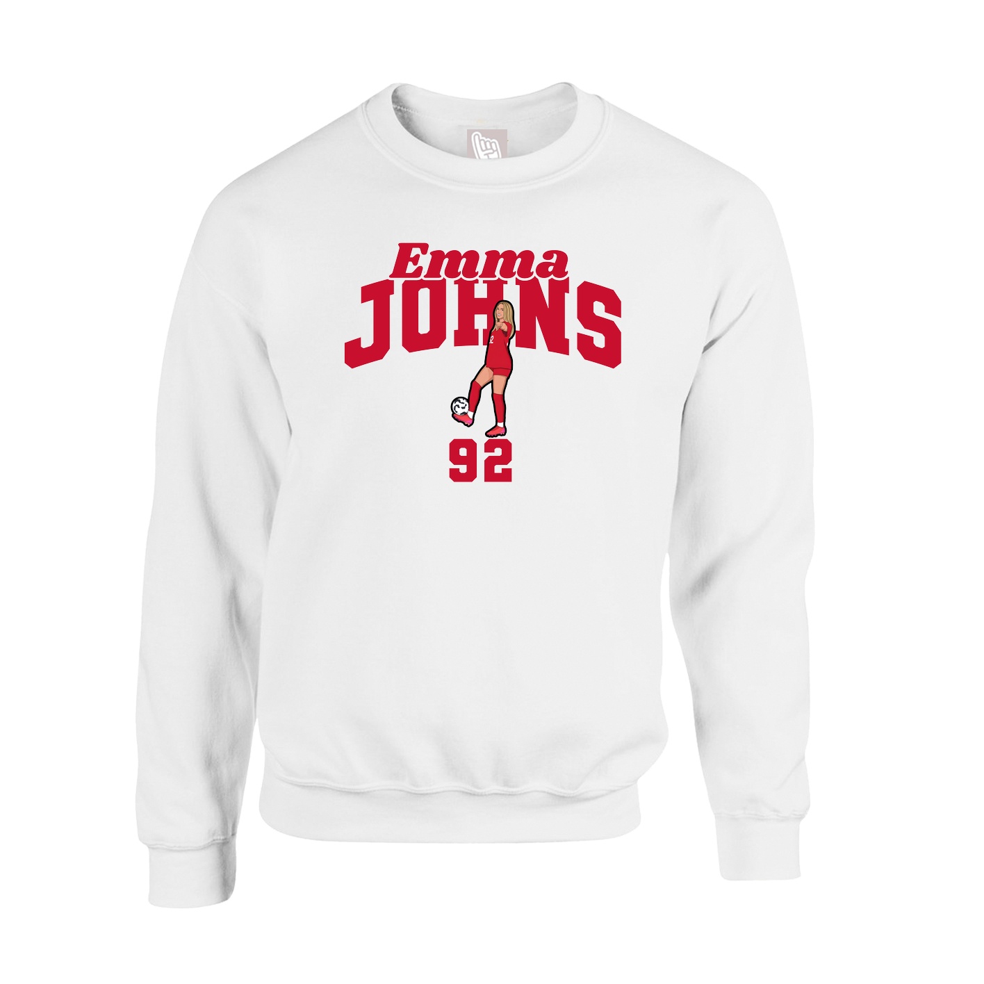 Fleece Crew — Signature Arch in White