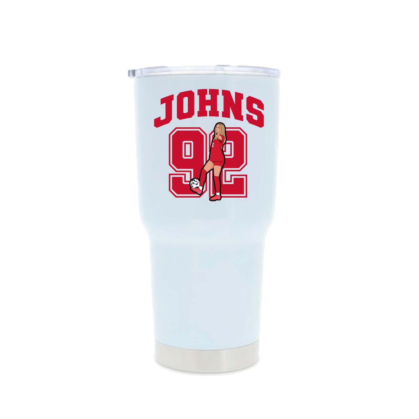 30oz Stainless Steel Tumbler — Number in White