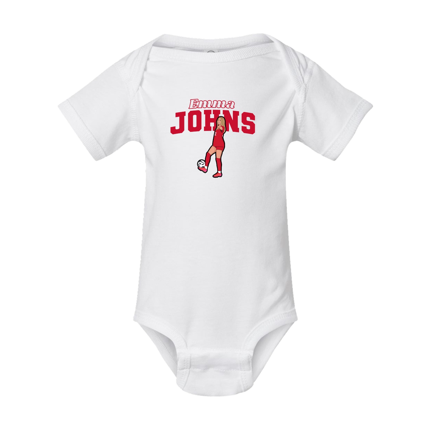 Baby Onesie — Name Arch in White