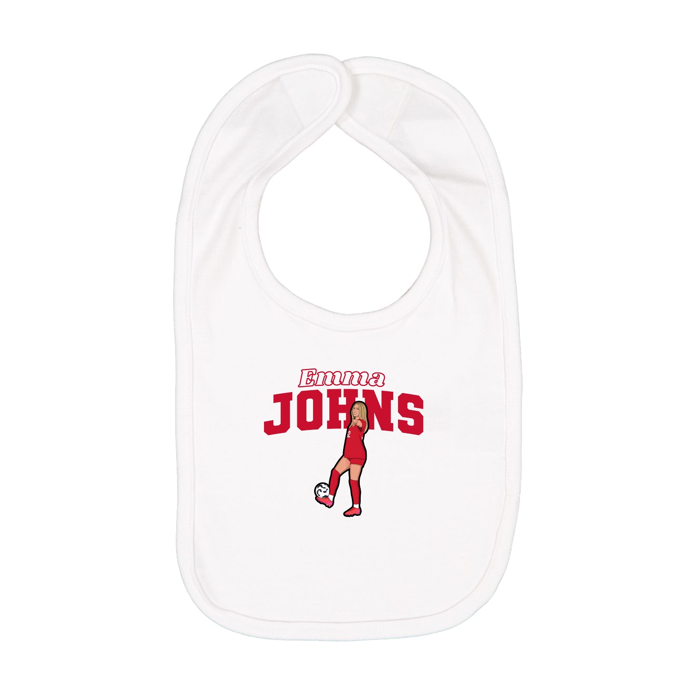 Infant Bib — Name Arch in White