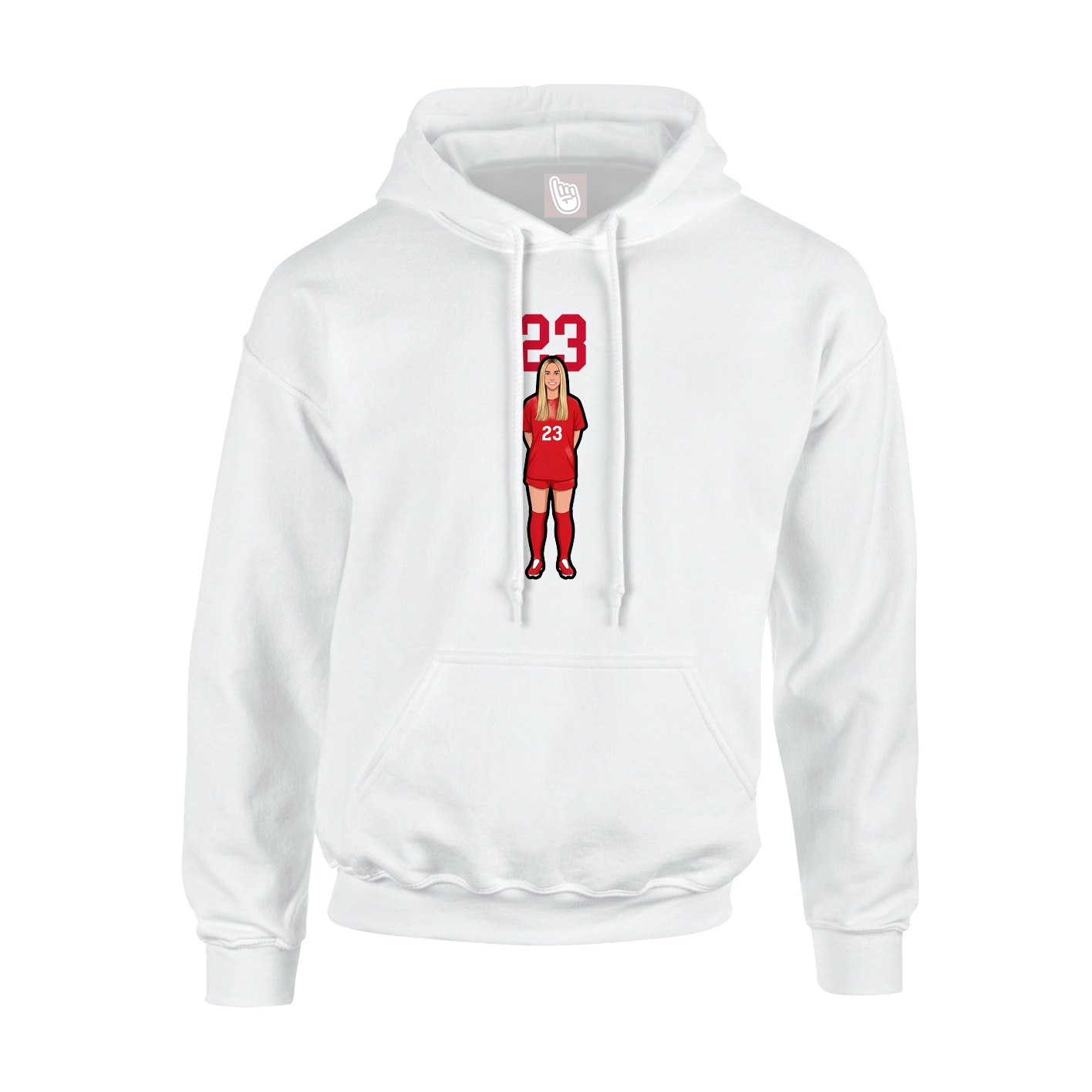 Hoodie — Number Top in White