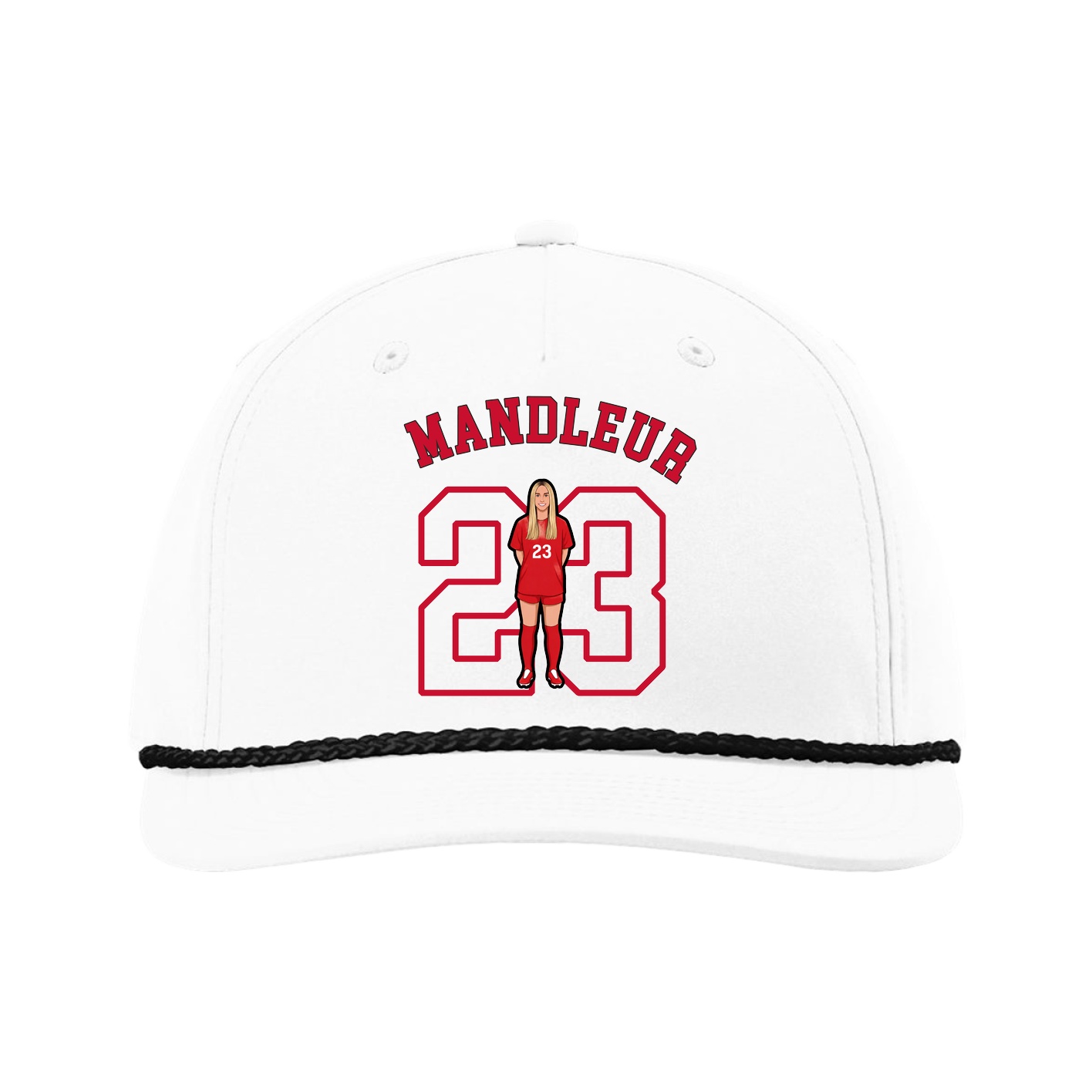 Five-Panel Classic Rope Cap — Shirsey Arch in White