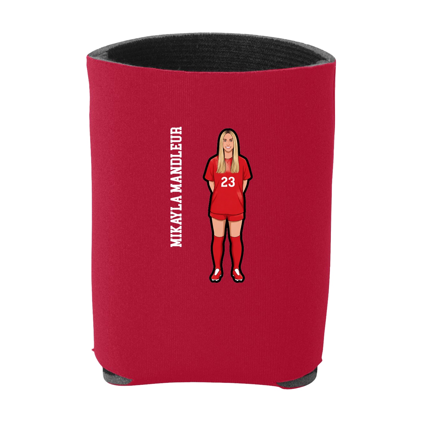 Can Holder — Name Vertical in Red