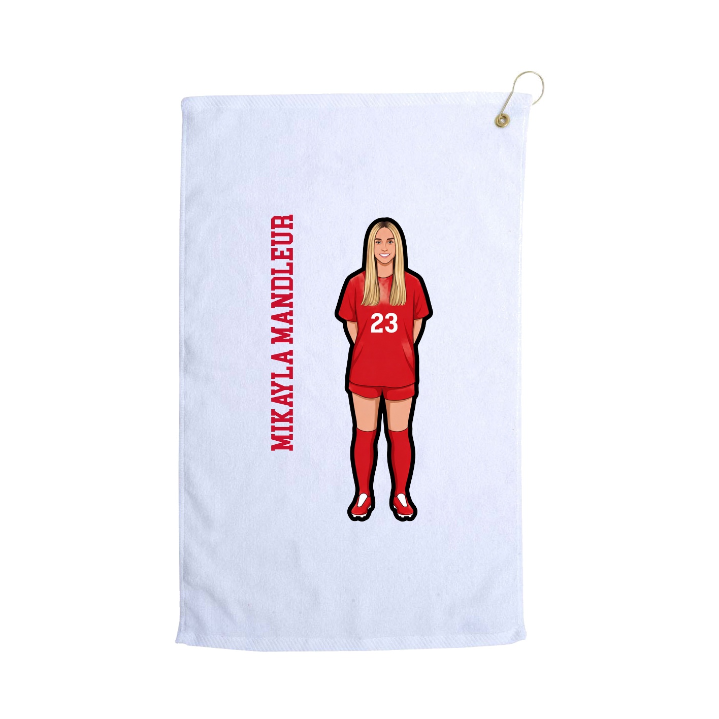 Golf Towel — Name Vertical in White