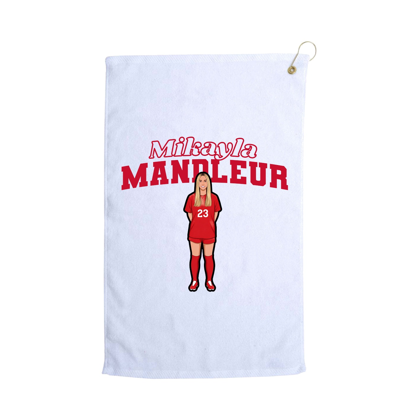 Golf Towel — Name Arch in White