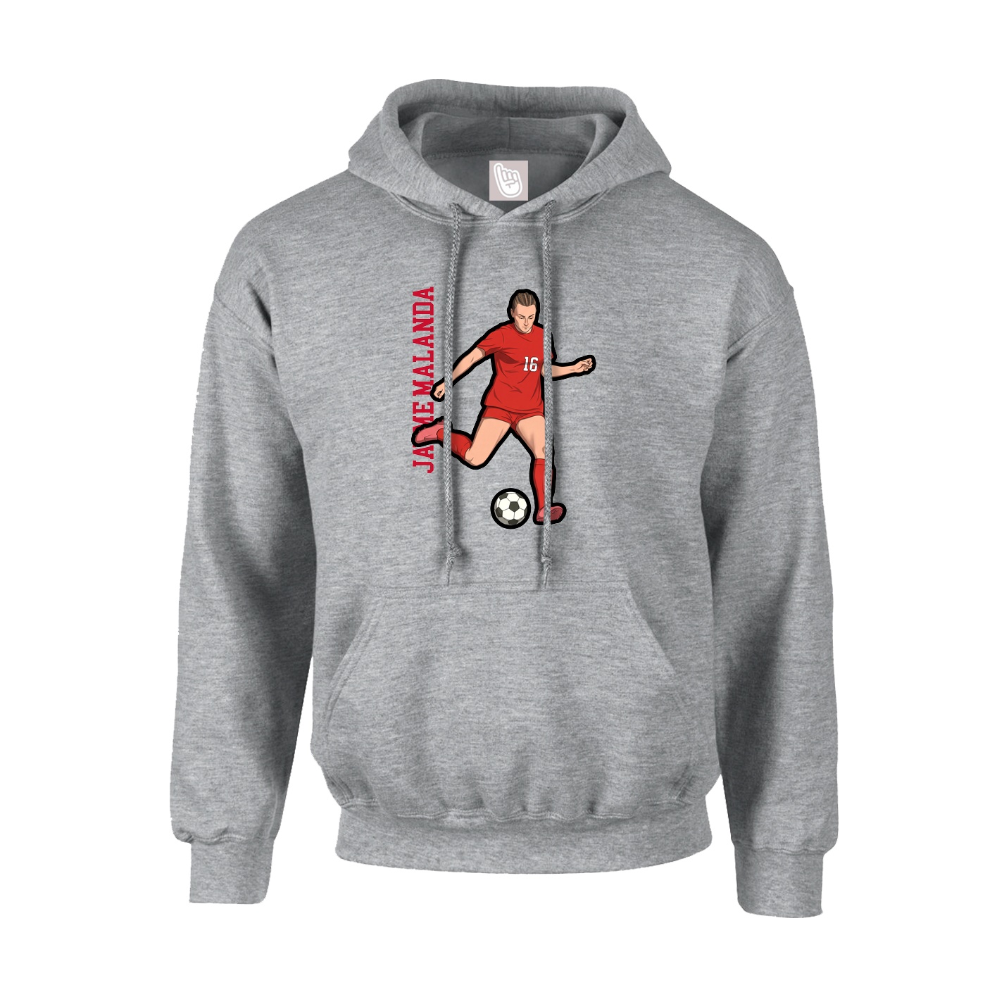 Youth Hoodie — Name Vertical in Grey