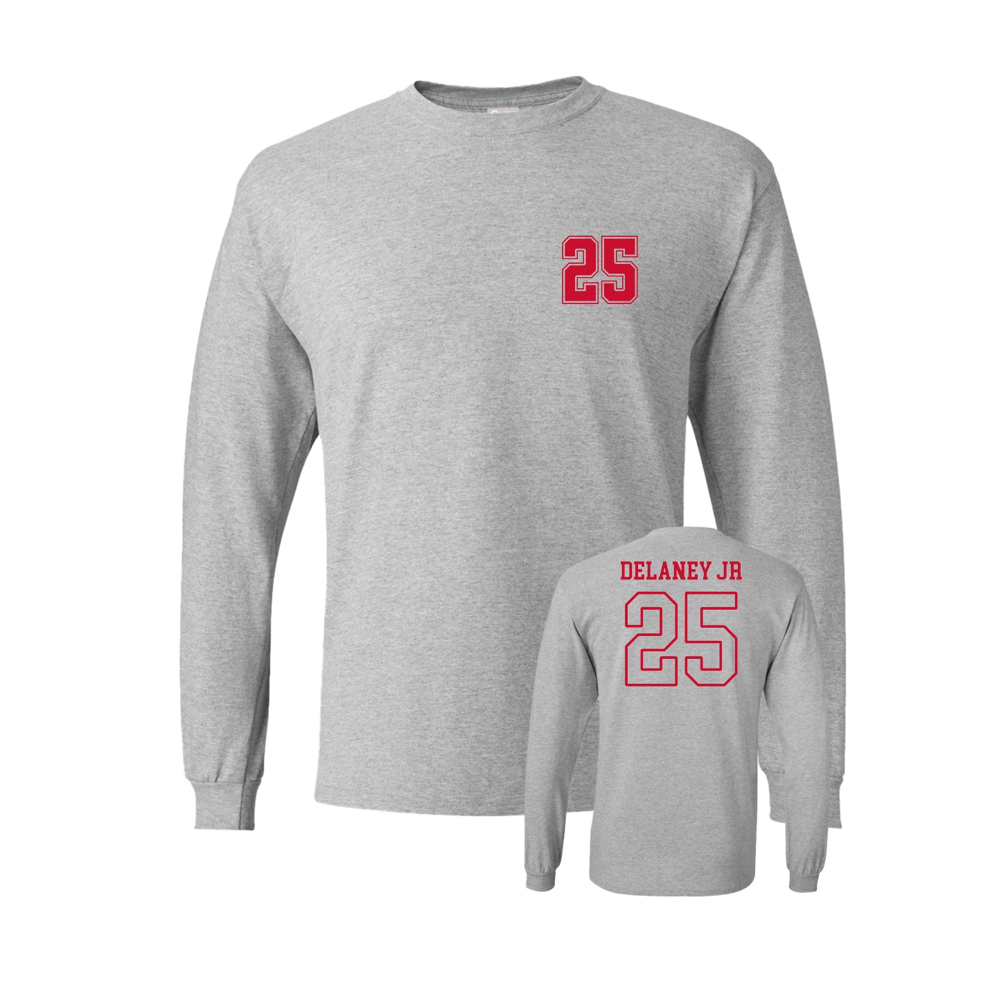 Long Sleeve Tee — Chest Back in Grey