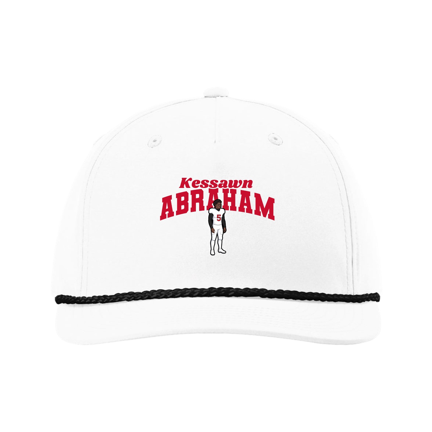 Five-Panel Classic Rope Cap — Signature Arch in White
