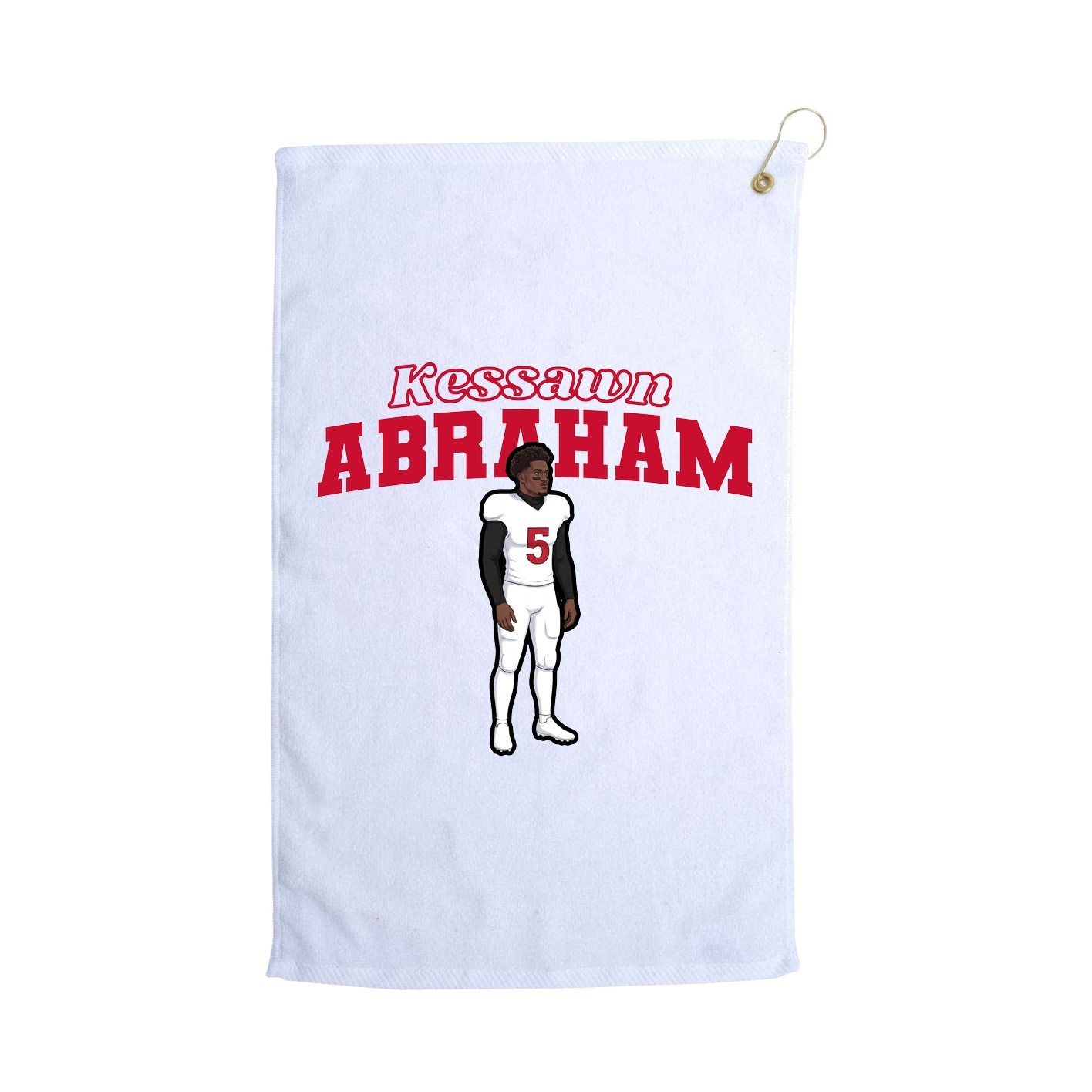 Golf Towel — Name Arch in White