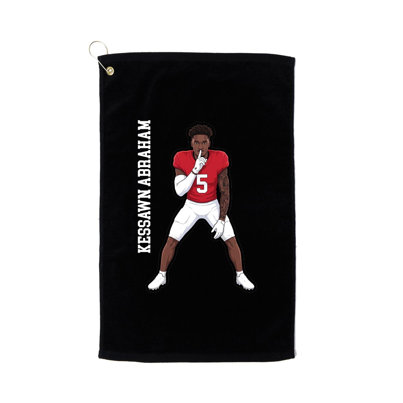 Golf Towel — Name Vertical in Black