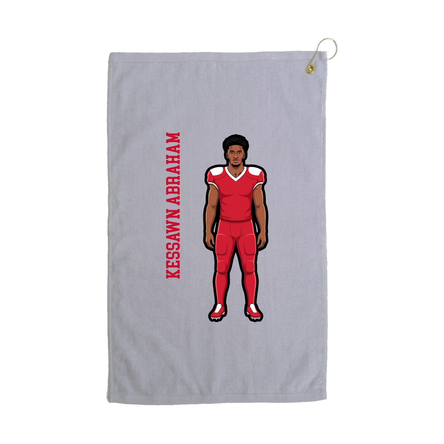 Golf Towel — Name Vertical in Grey
