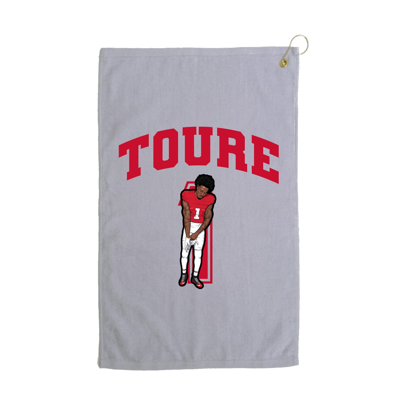 Golf Towel — Number in Grey