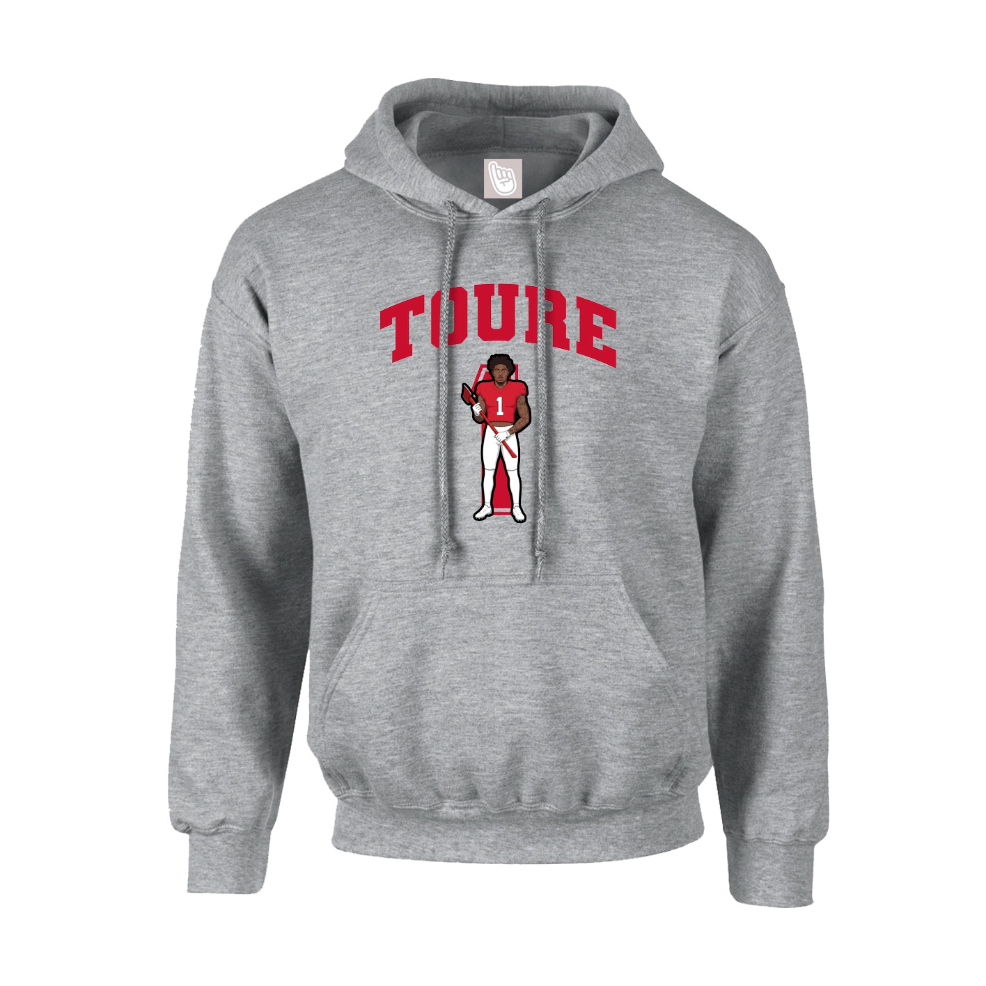 Youth Hoodie — Number in Grey