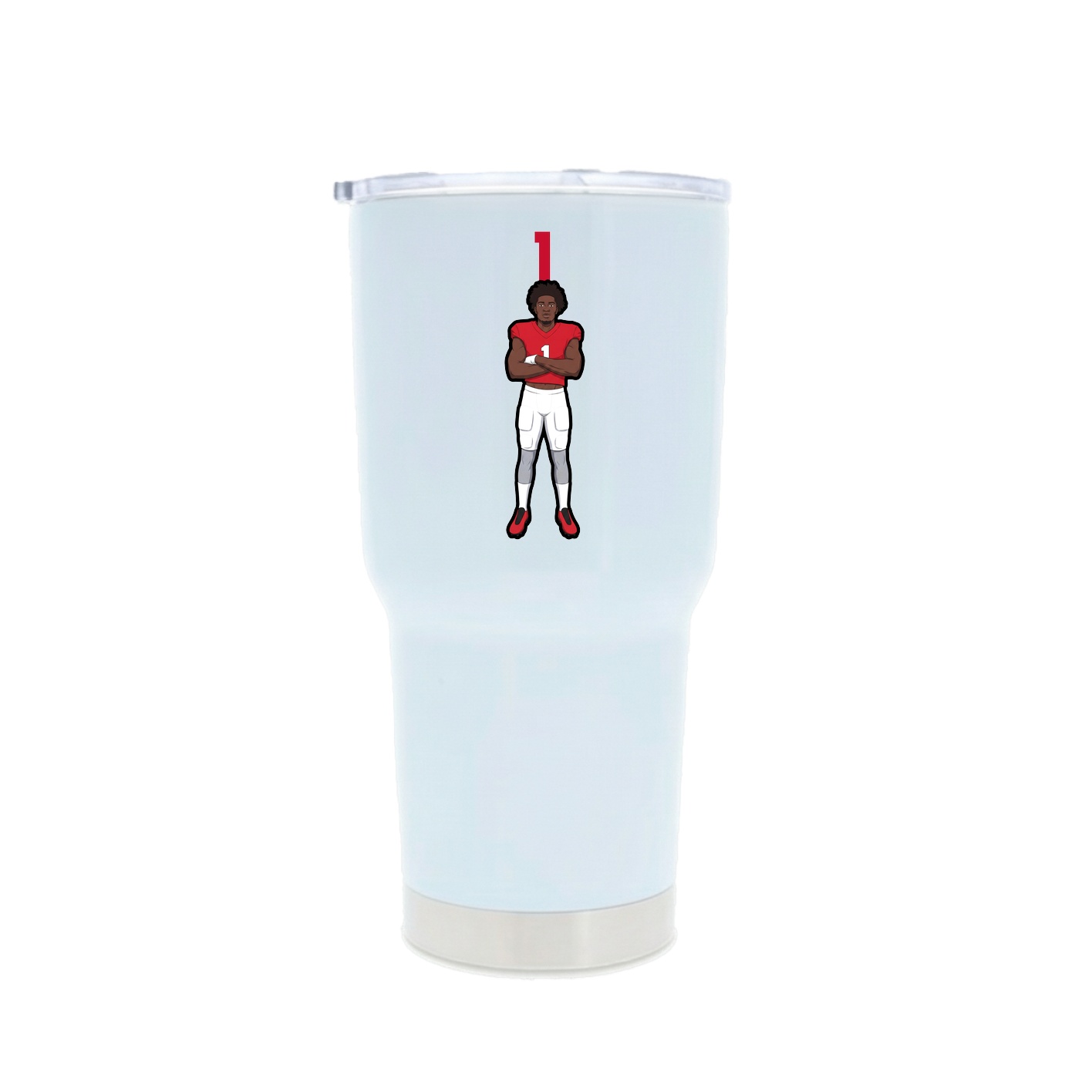 30oz Stainless Steel Tumbler — Number Top in White