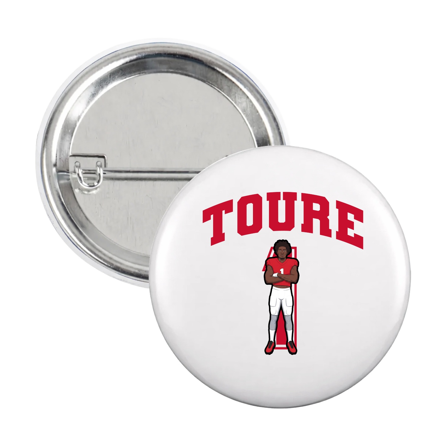 Game Day Button — Number in White