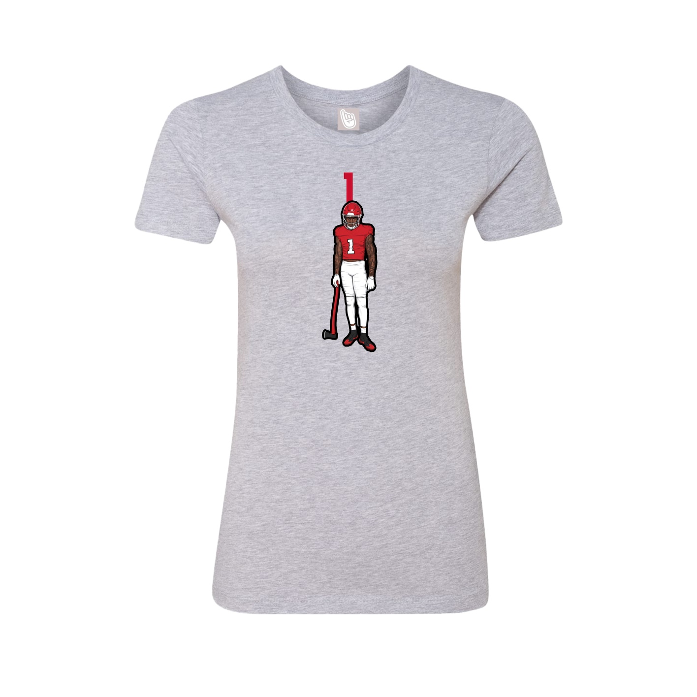 Womens Tee — Number Top in Grey