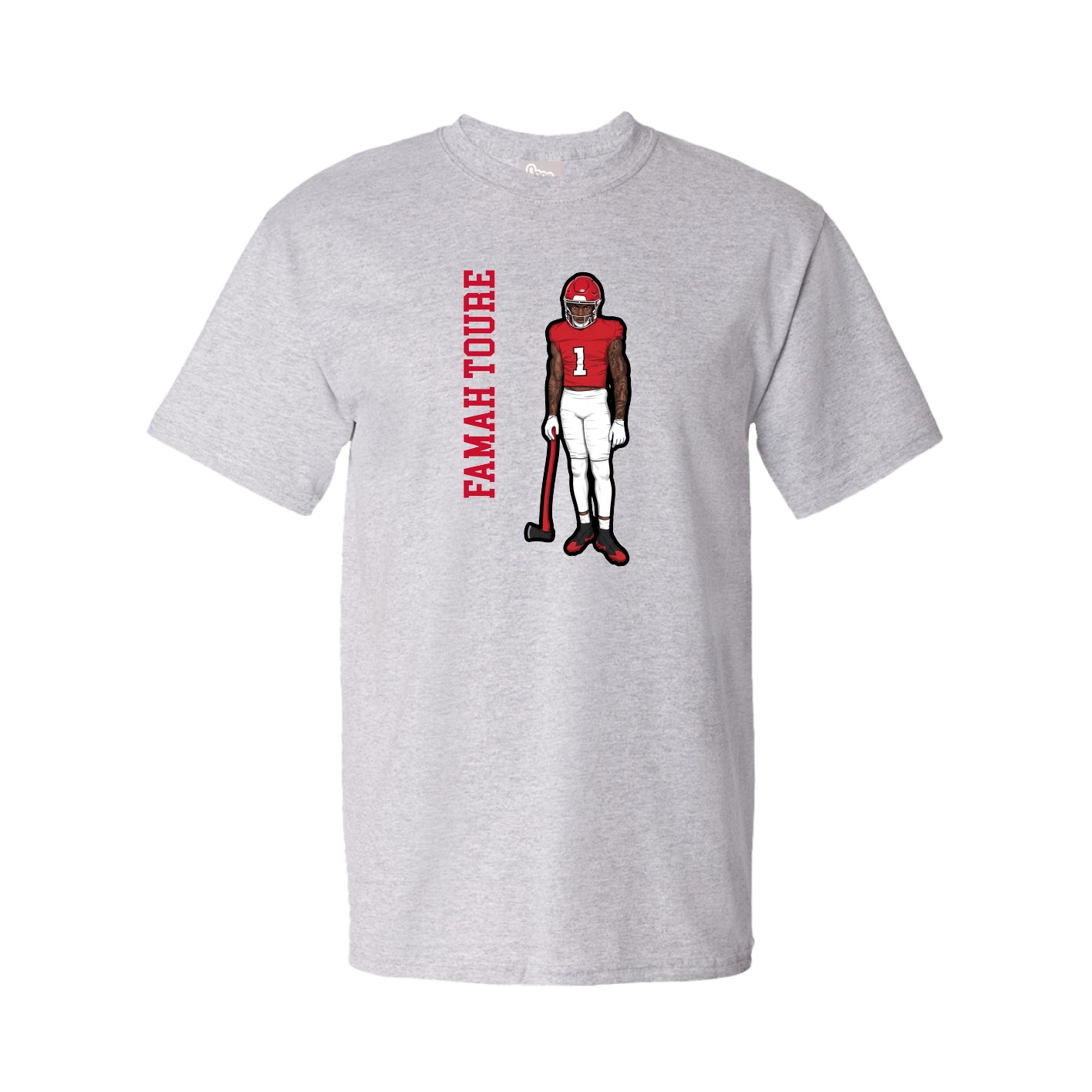 Tee — Name Vertical in Grey