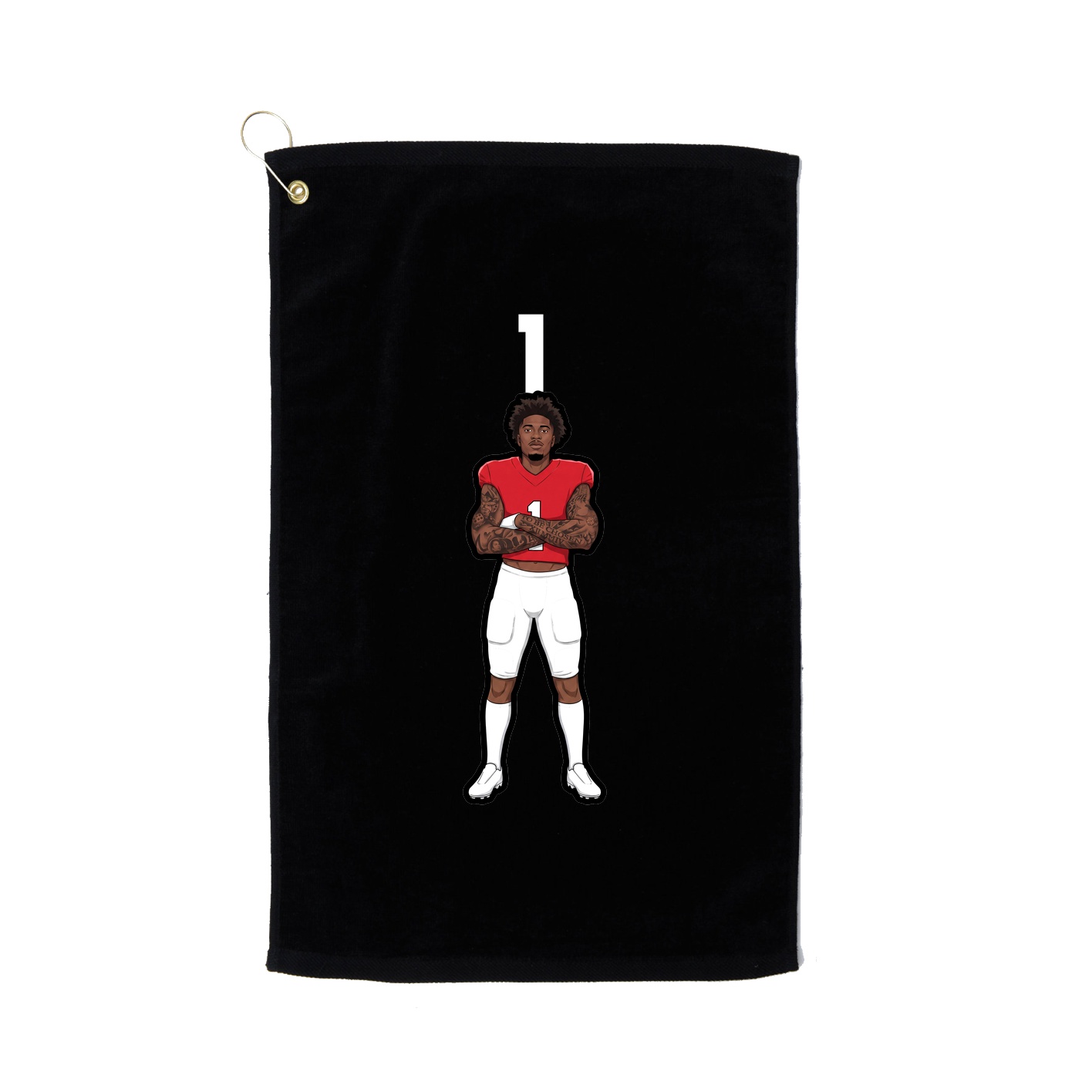 Golf Towel — Number Top in Black