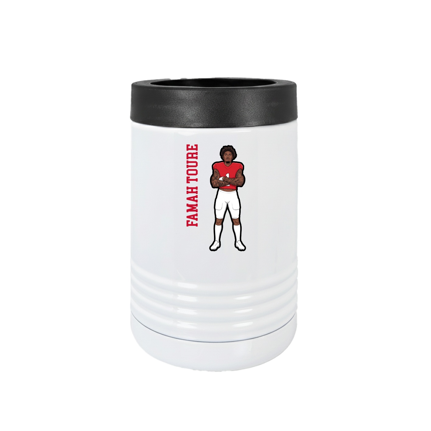 Beverage Holder — Name Vertical in White