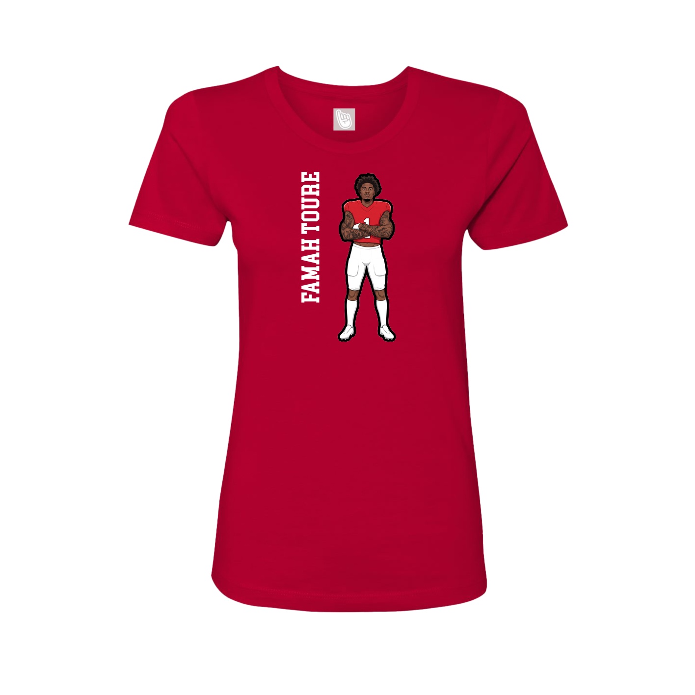 Womens Tee — Name Vertical in Red