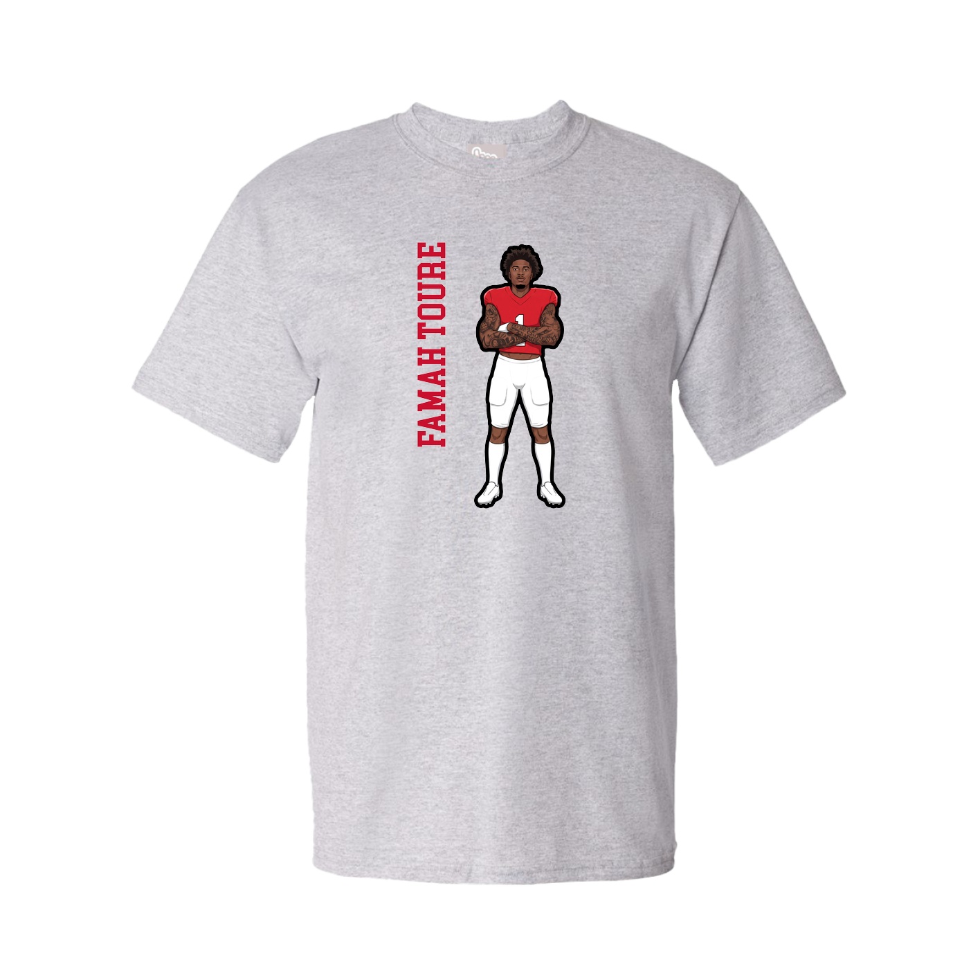 Youth Tee — Name Vertical in Grey