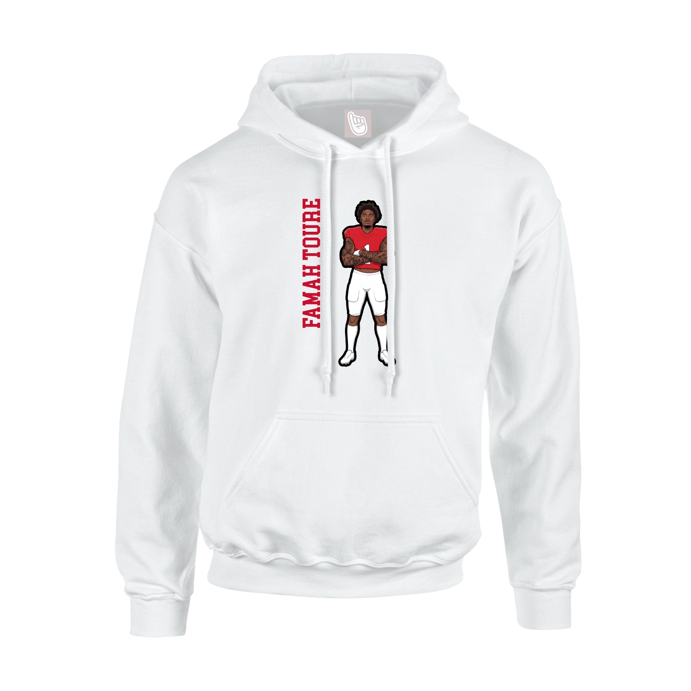 Hoodie — Name Vertical in White