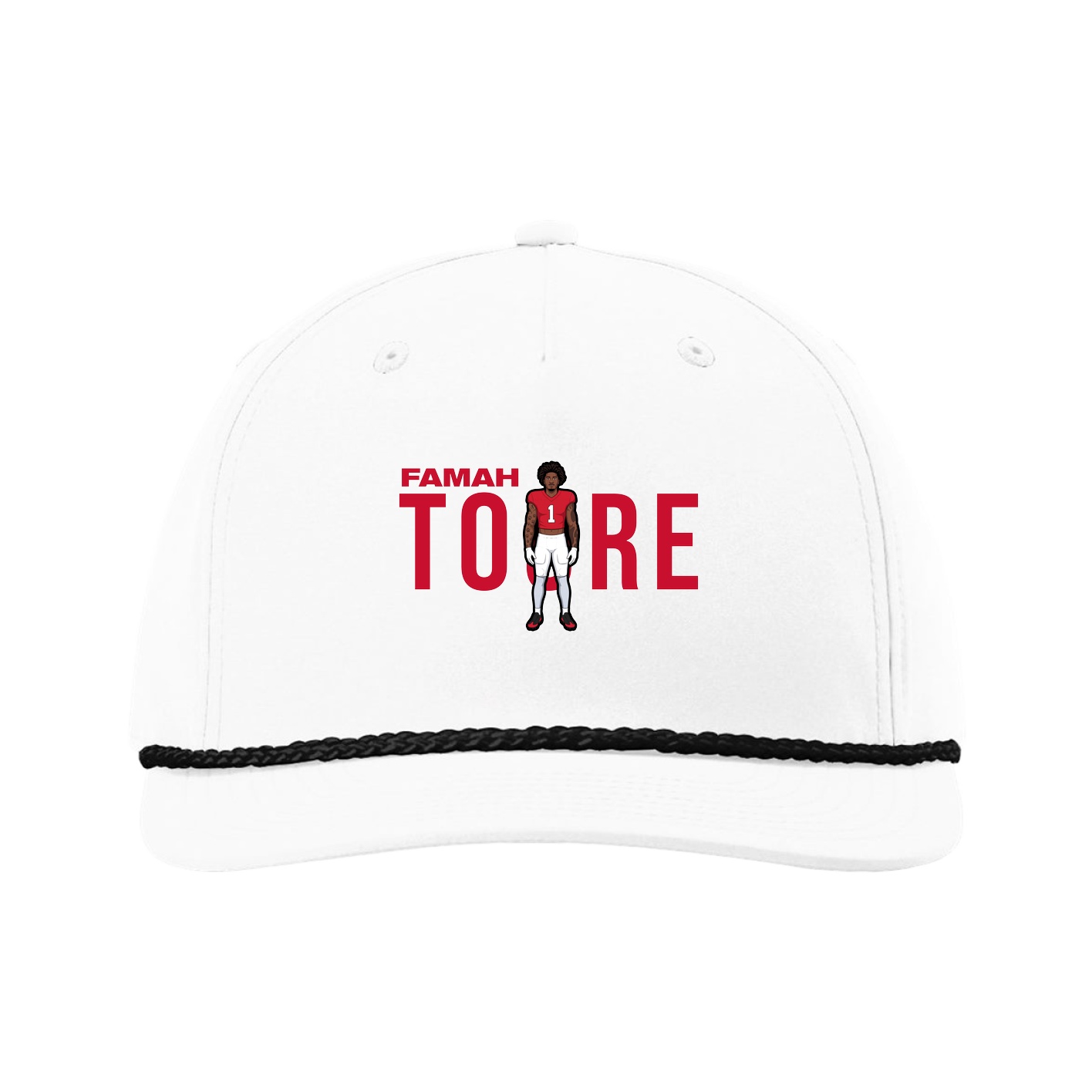 Five-Panel Classic Rope Cap — Player Name in White