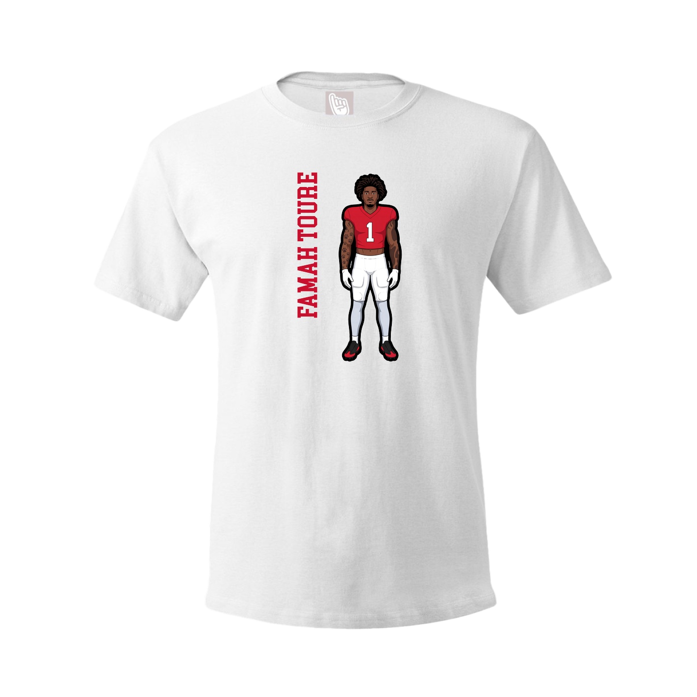 Tee — Name Vertical in White