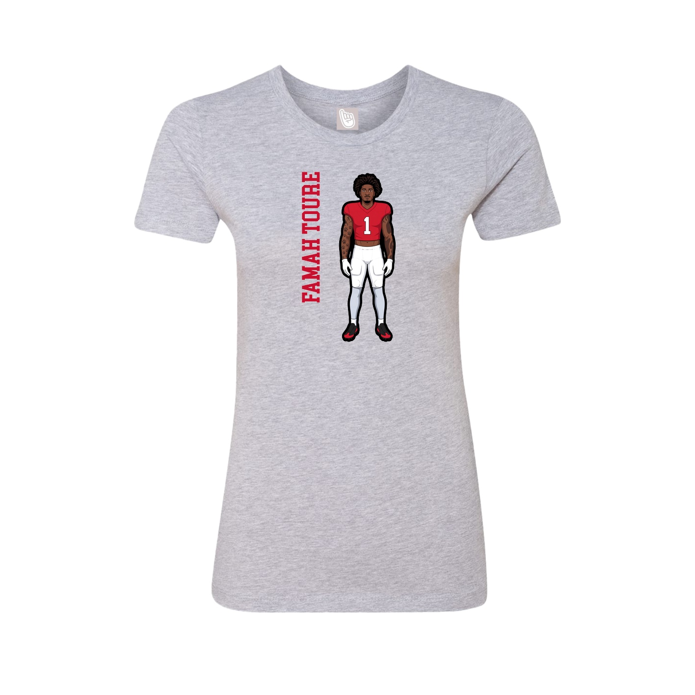 Womens Tee — Name Vertical in Grey
