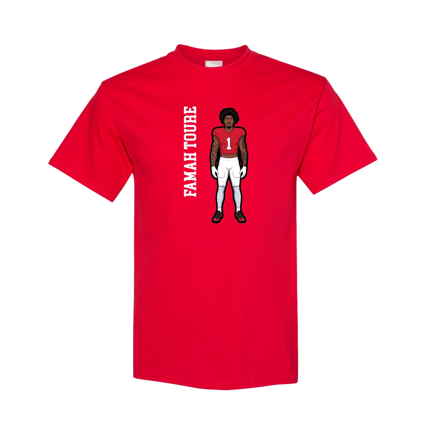 Youth Tee — Name Vertical in Red