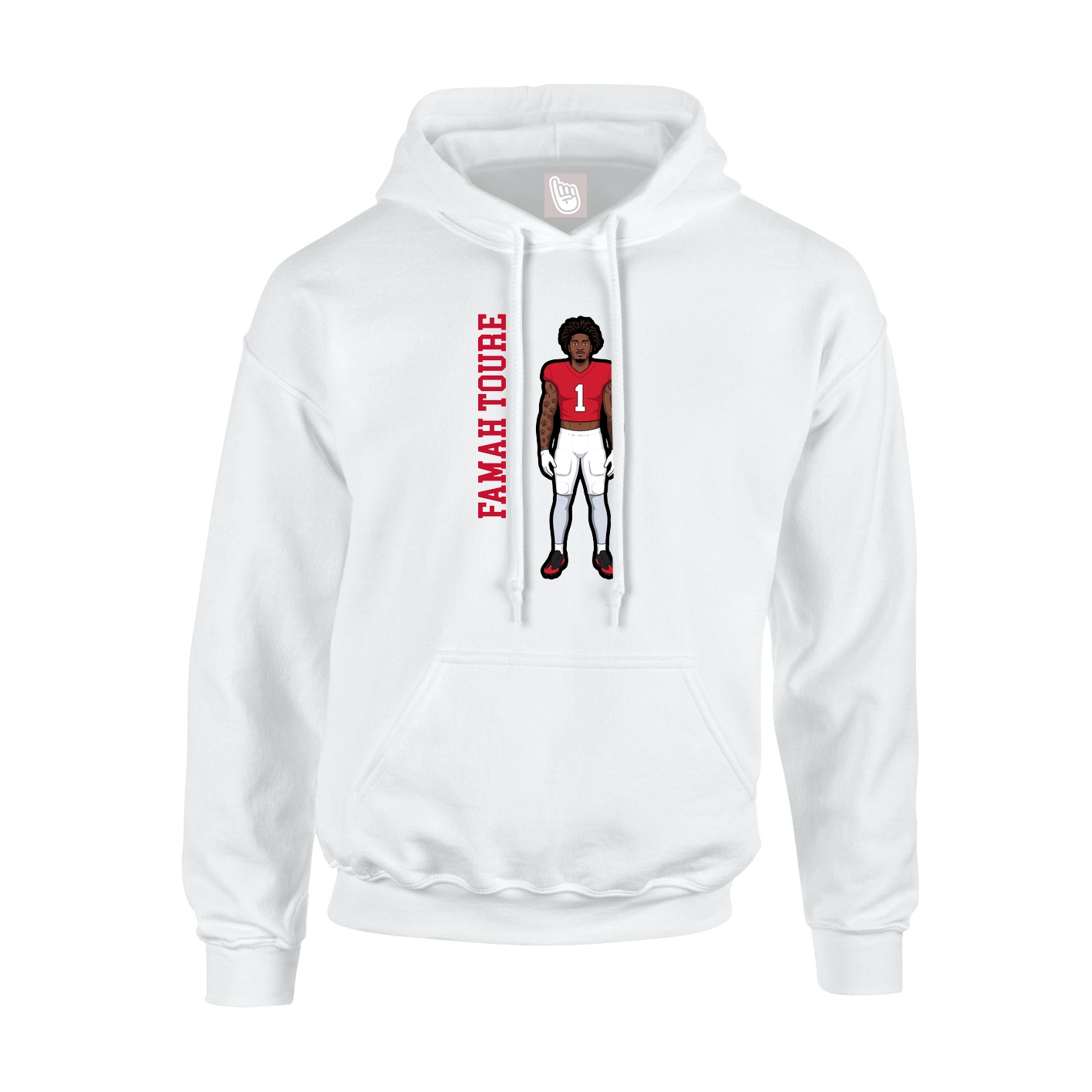 Youth Hoodie — Name Vertical in White