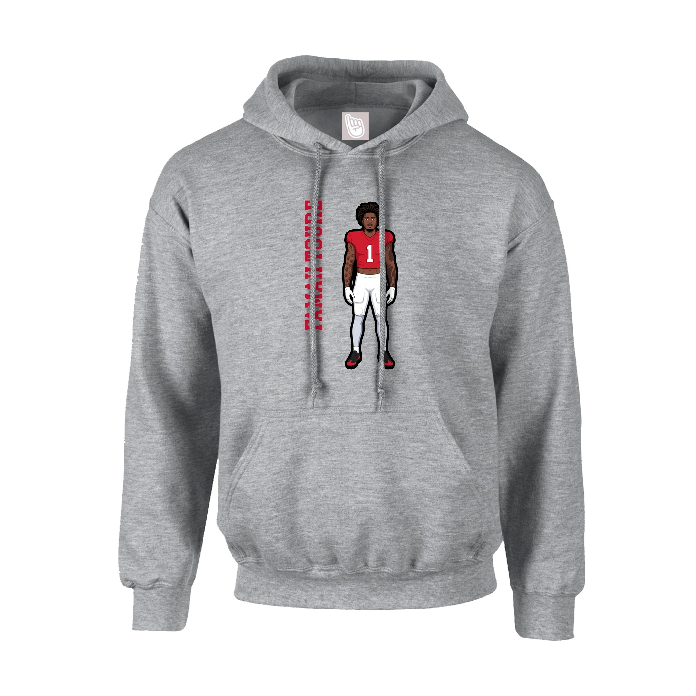 Youth Hoodie — Name Vertical in Grey