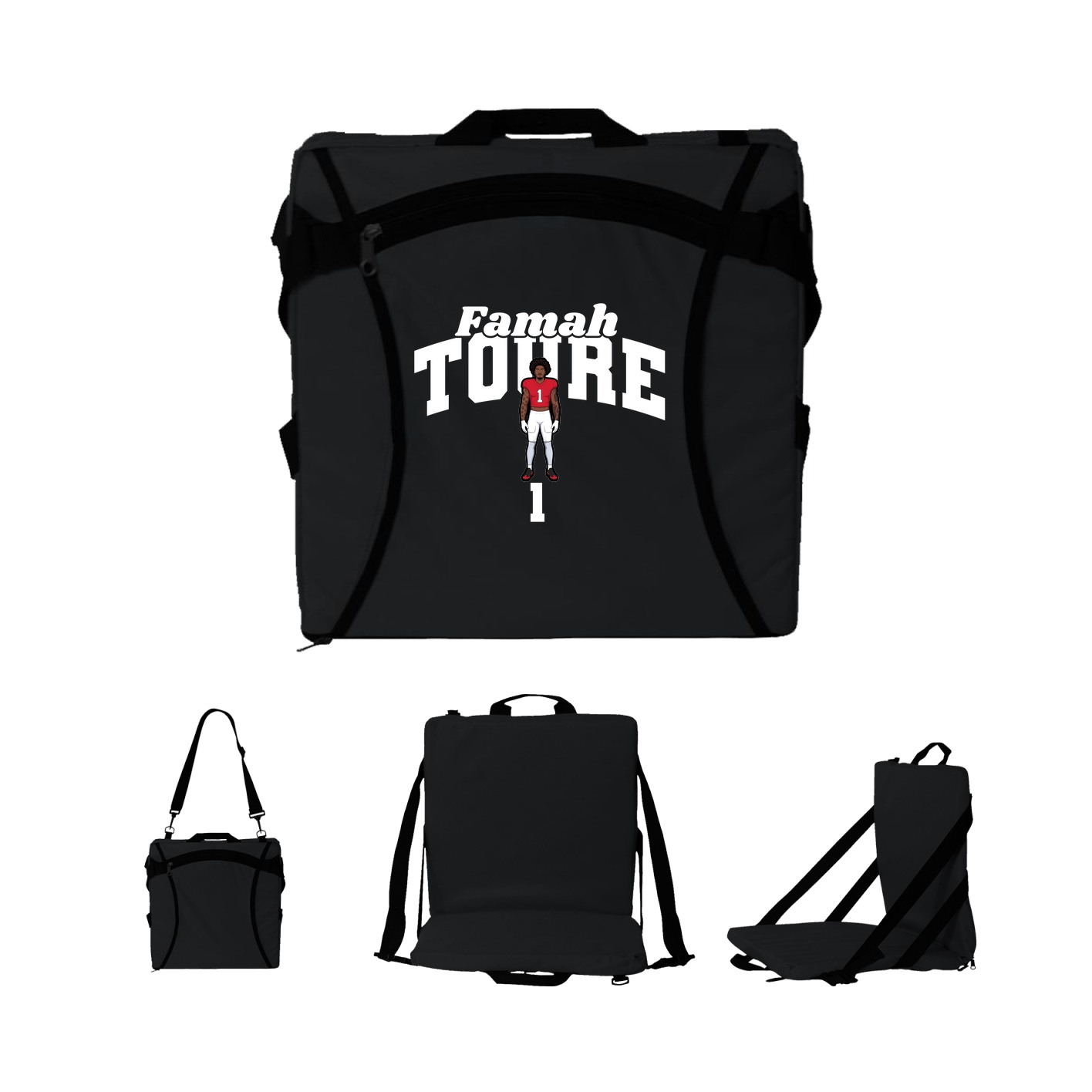 Folding Stadium Seat — Signature Arch in Black