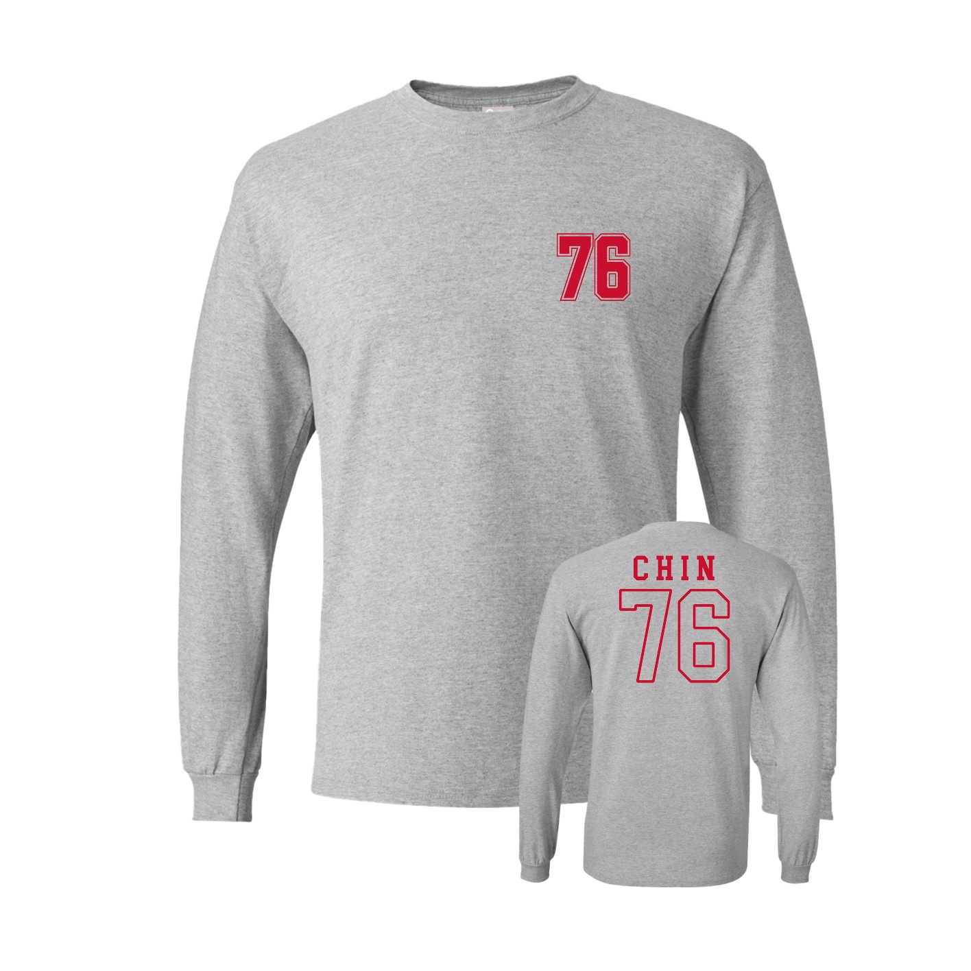 Long Sleeve Tee — Chest Back in Grey