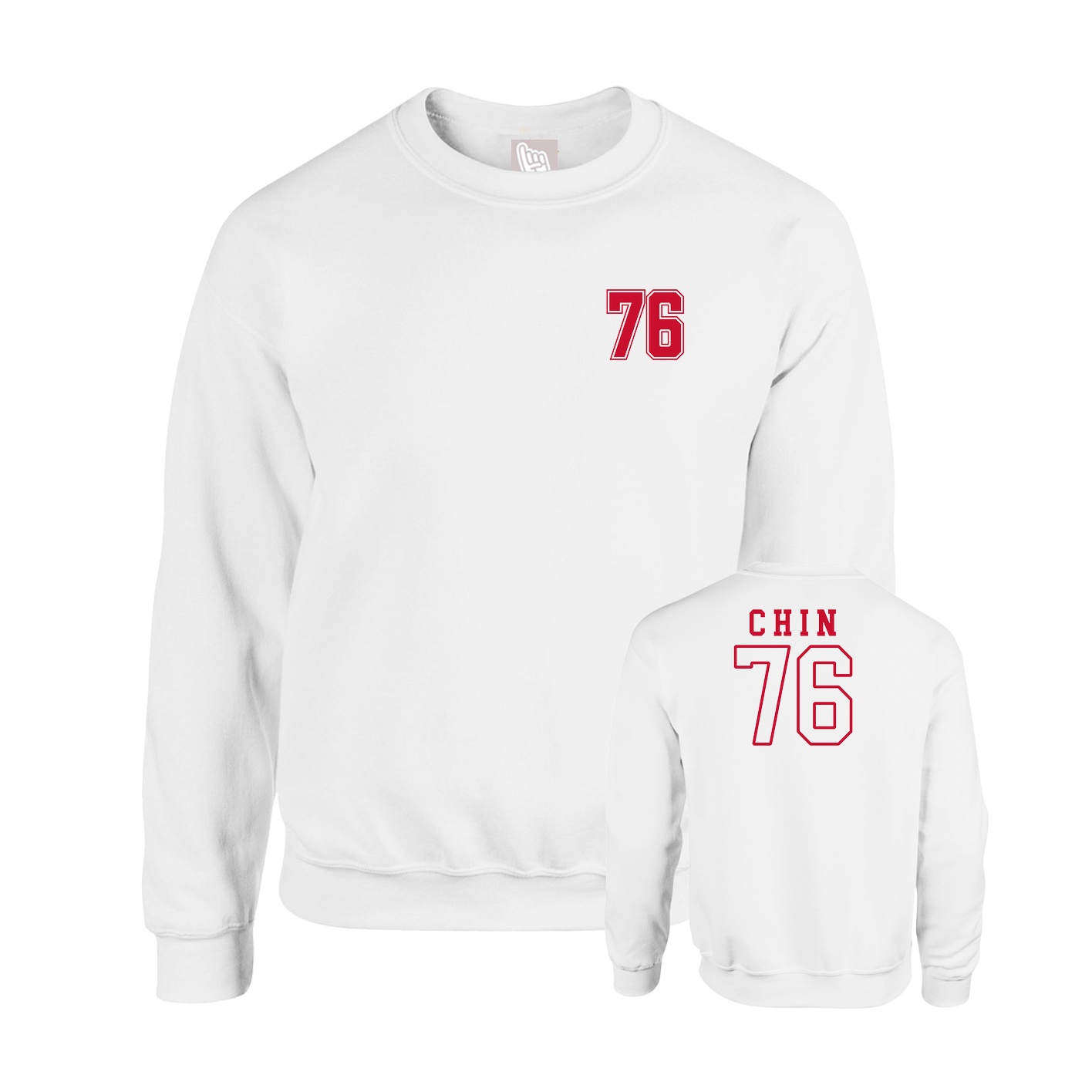 Fleece Crew — Chest Back in White