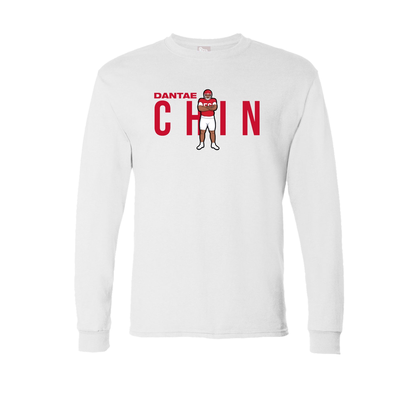 Long Sleeve Tee — Player Name in White