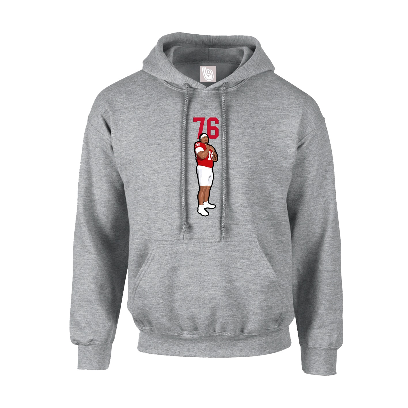 Hoodie — Number Top in Grey