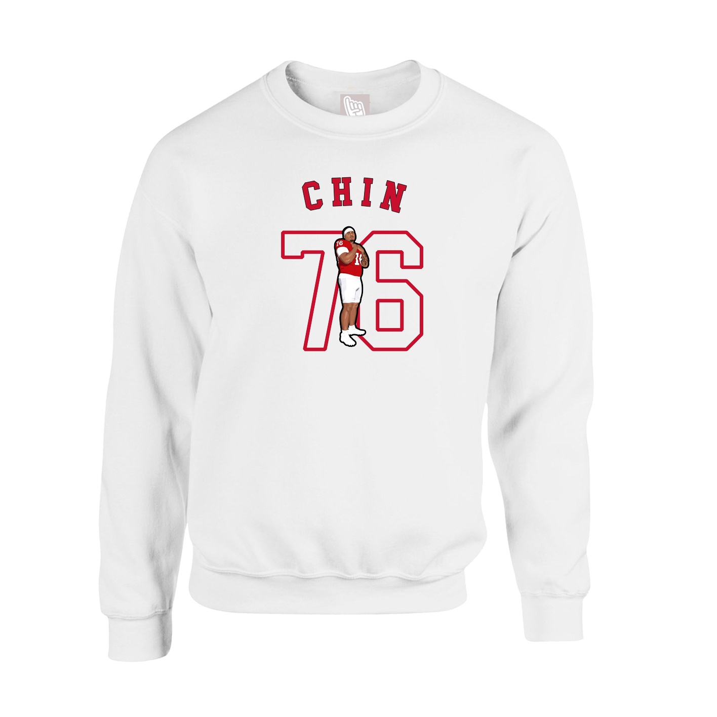 Fleece Crew — Shirsey Arch in White