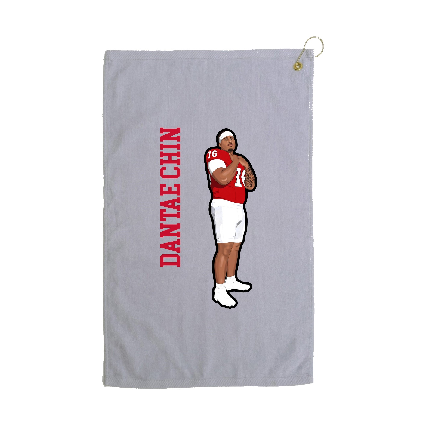 Golf Towel — Name Vertical in Grey