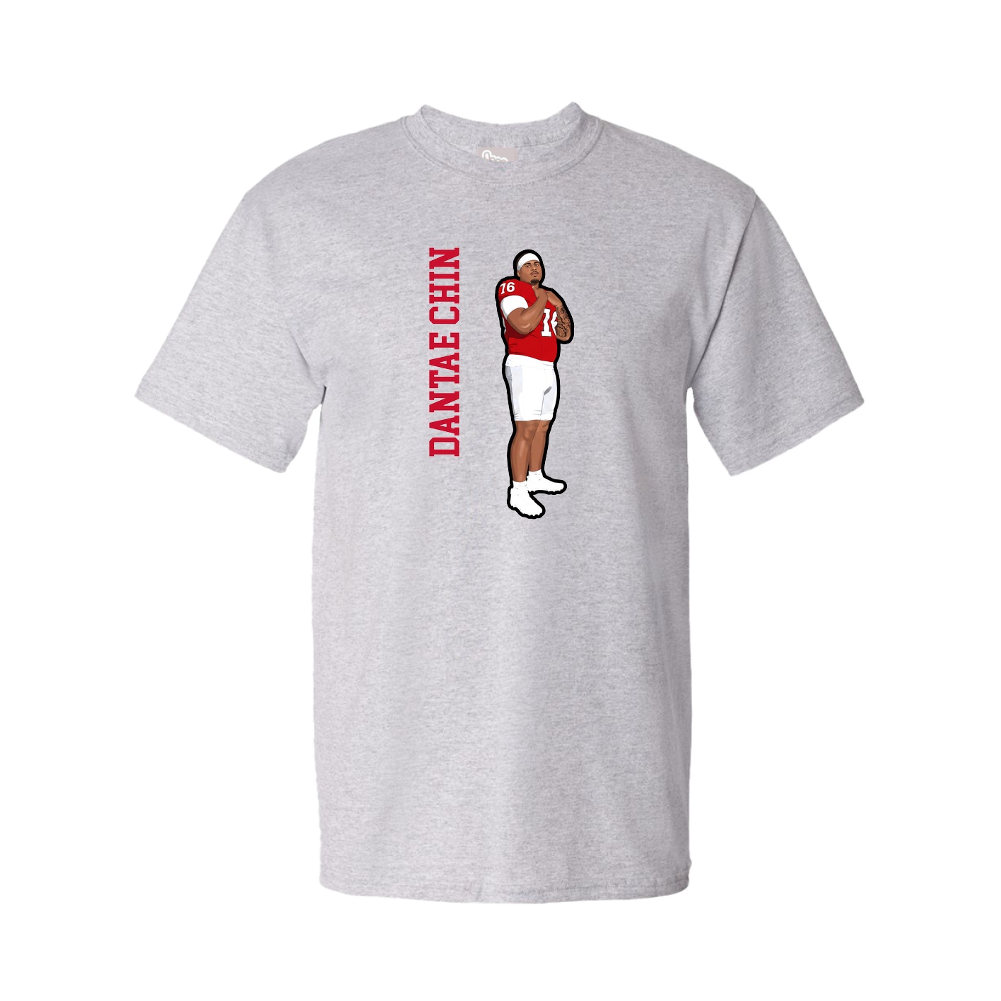 Tee — Name Vertical in Grey