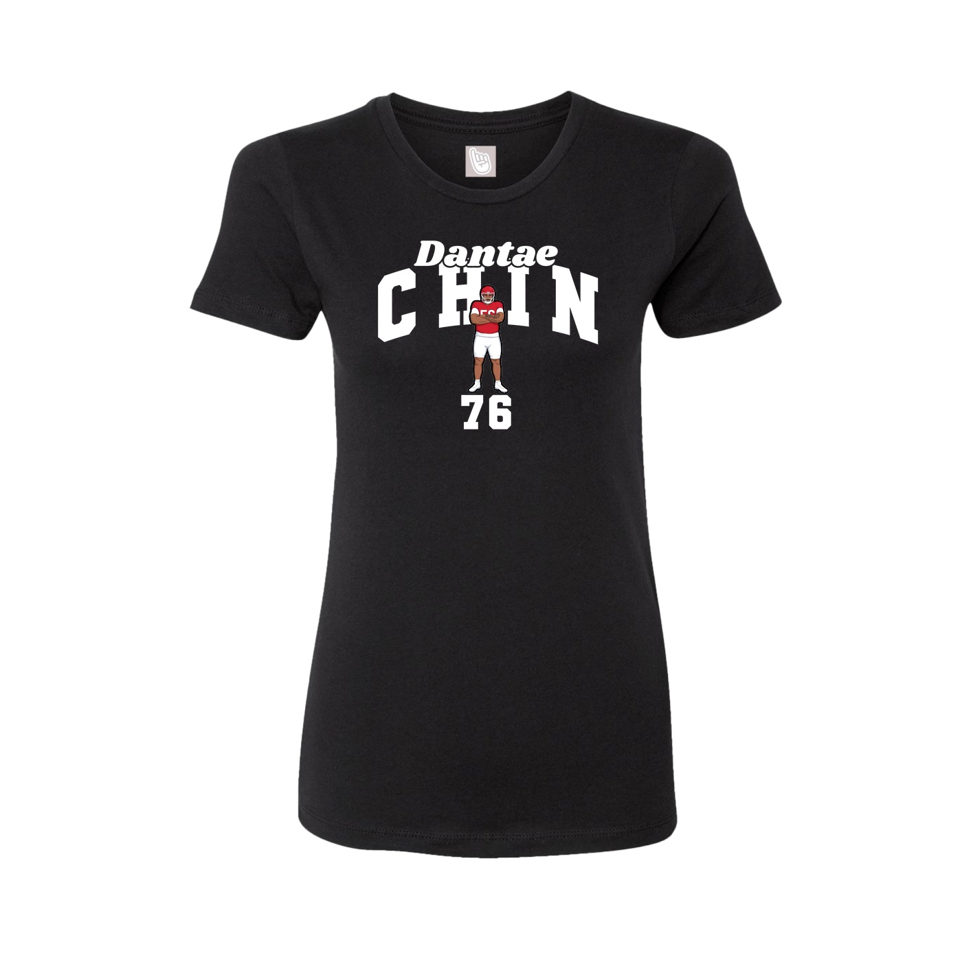 Fitted Women's Tee — Signature Arch in Black