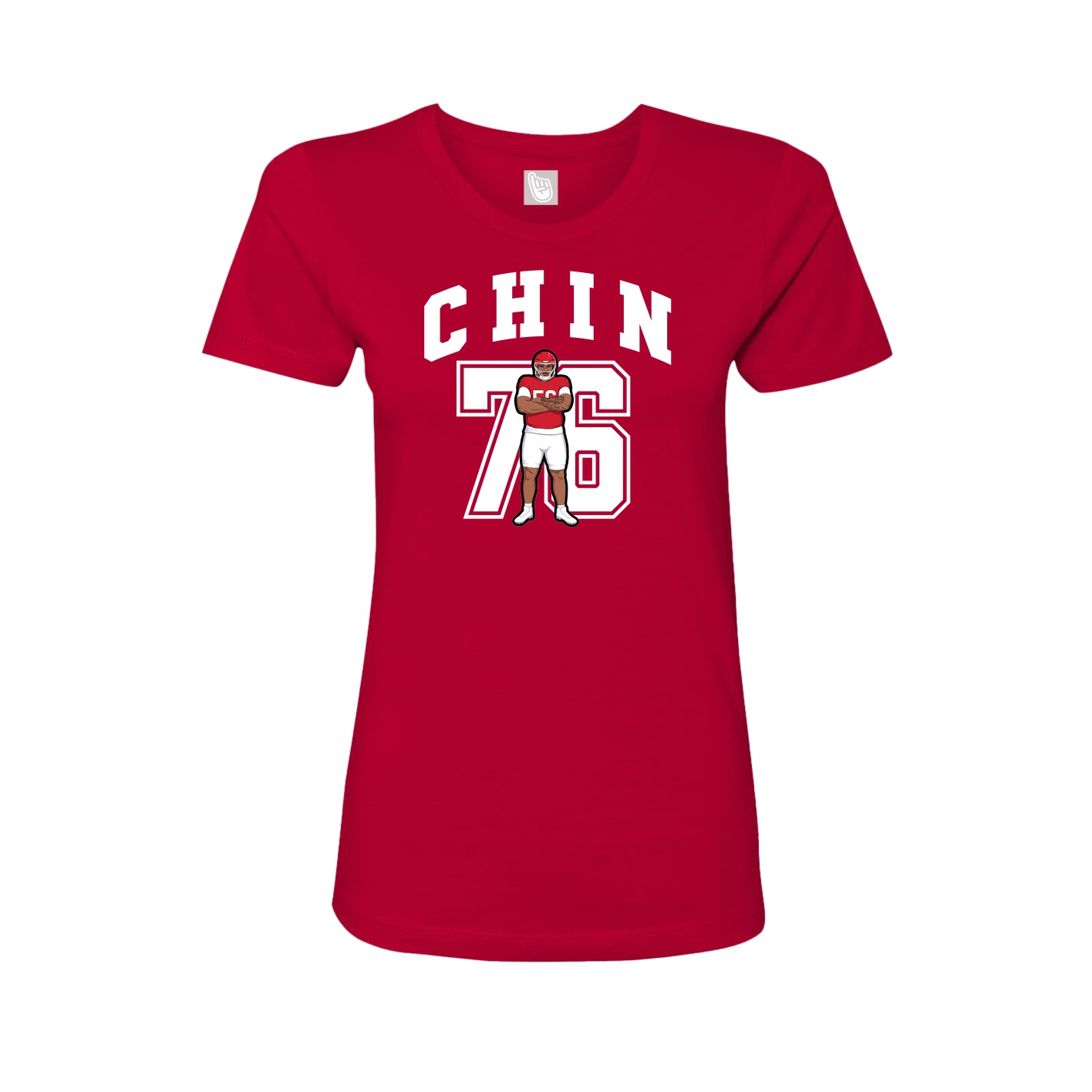 Fitted Women's Tee — Number in Red