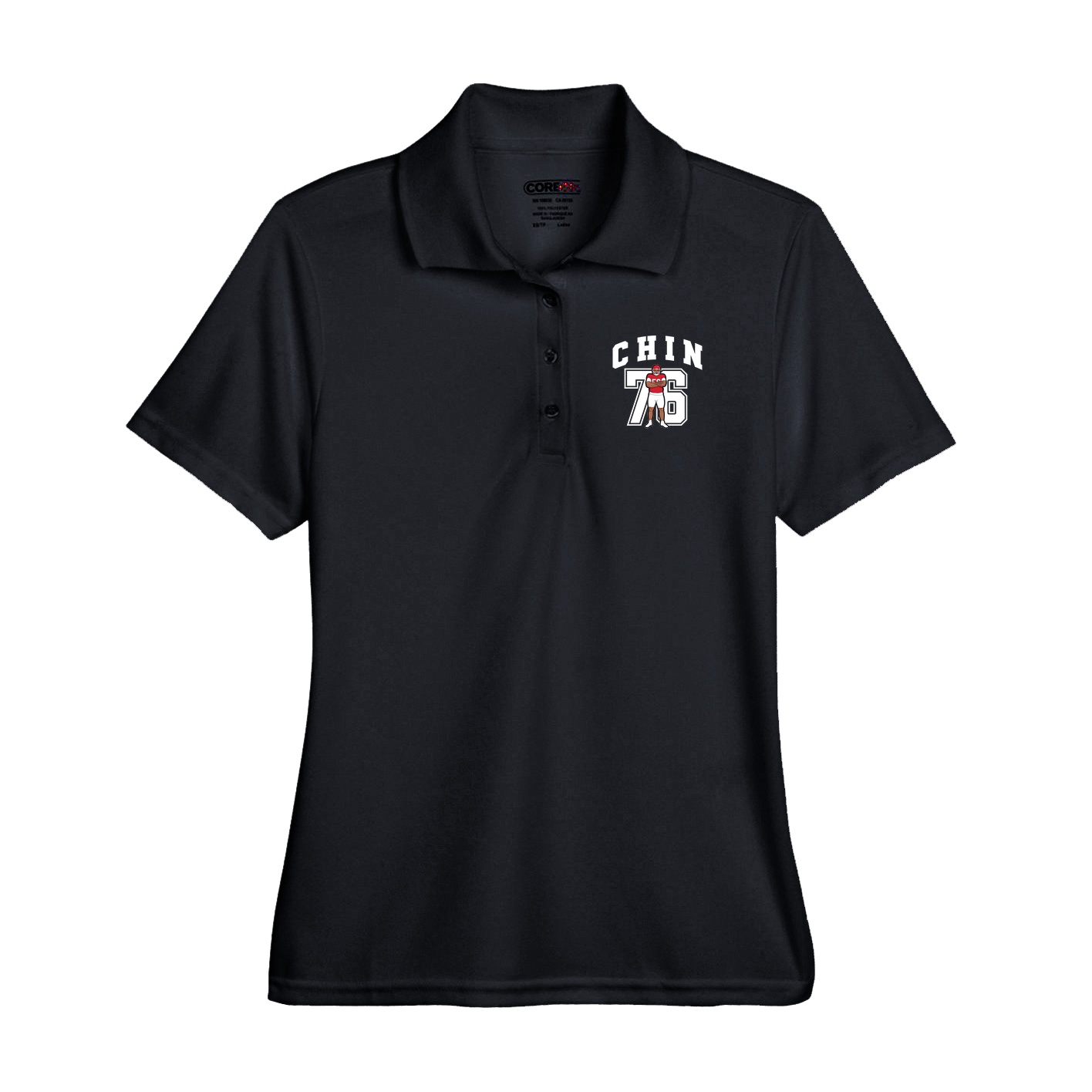Performance Polo — Number in Black
