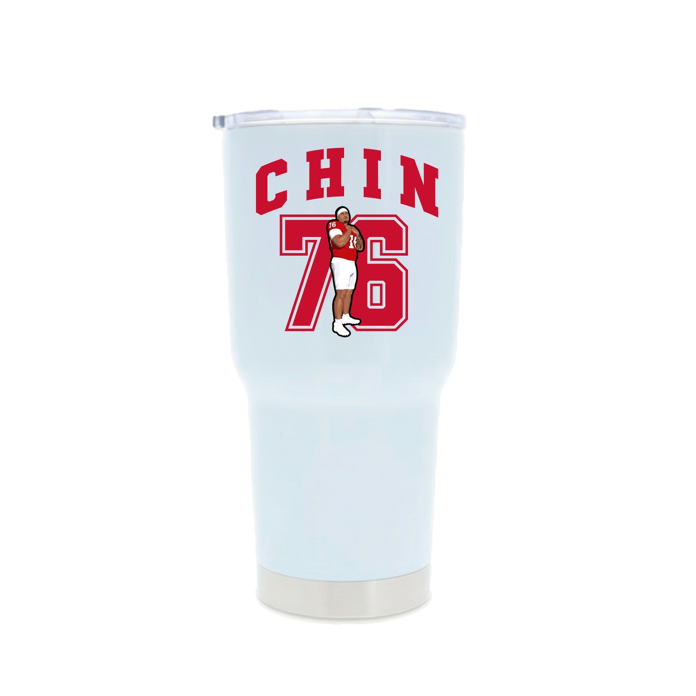 30oz Stainless Steel Tumbler — Number in White