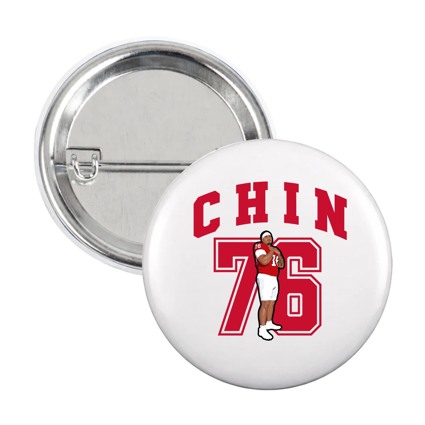 Game Day Button — Number in White