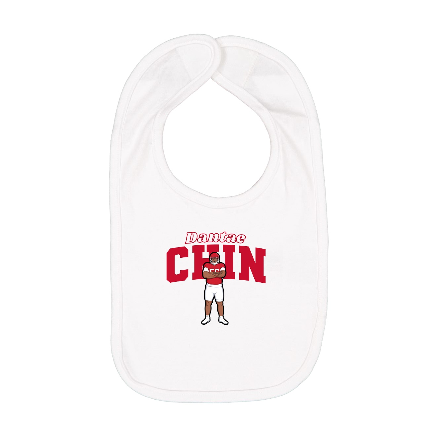 Infant Bib — Name Arch in White