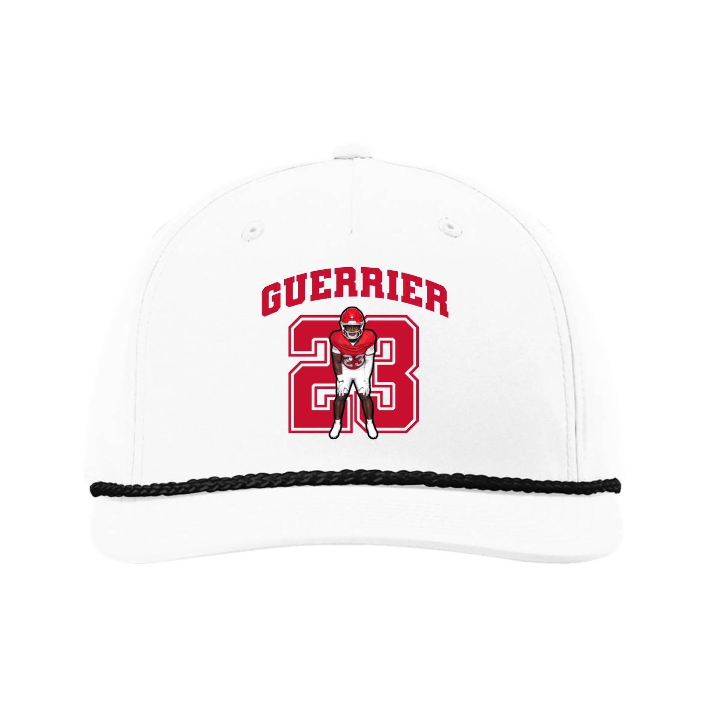 Five-Panel Classic Rope Cap — Number in White