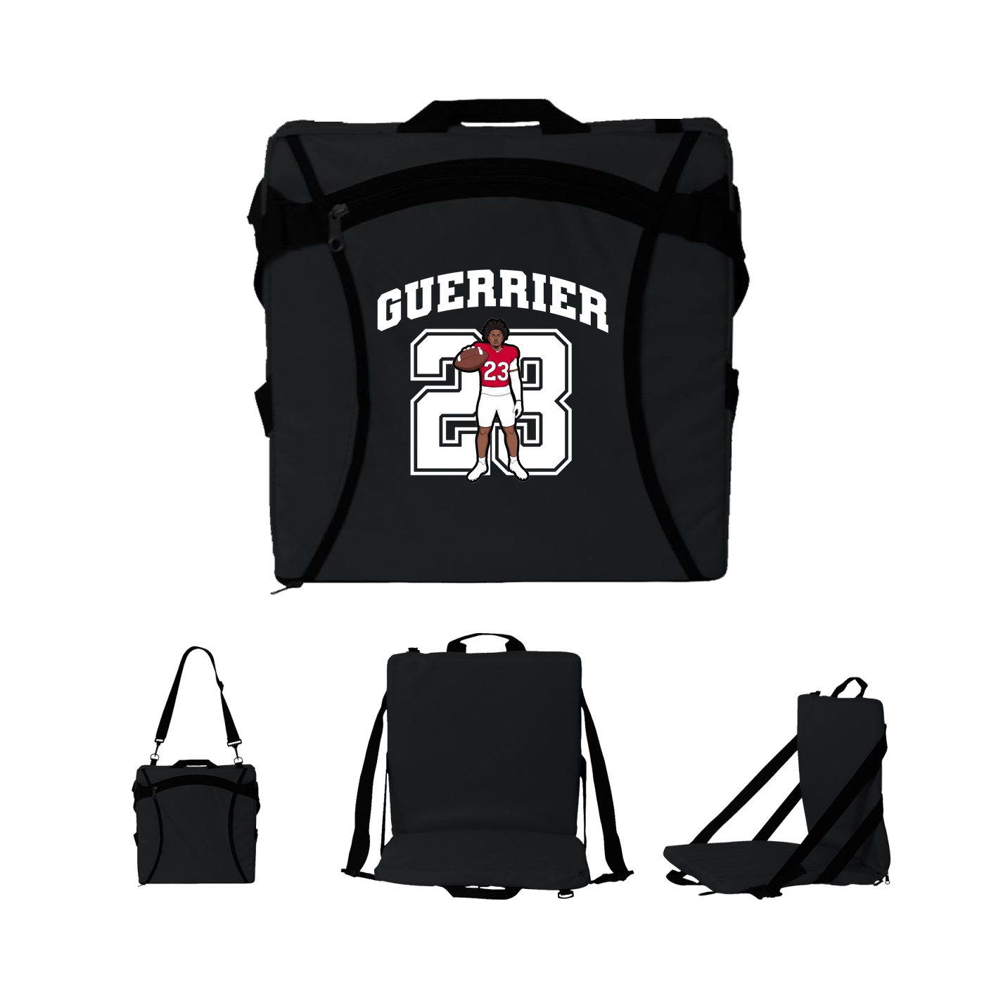Folding Stadium Seat — Number in Black