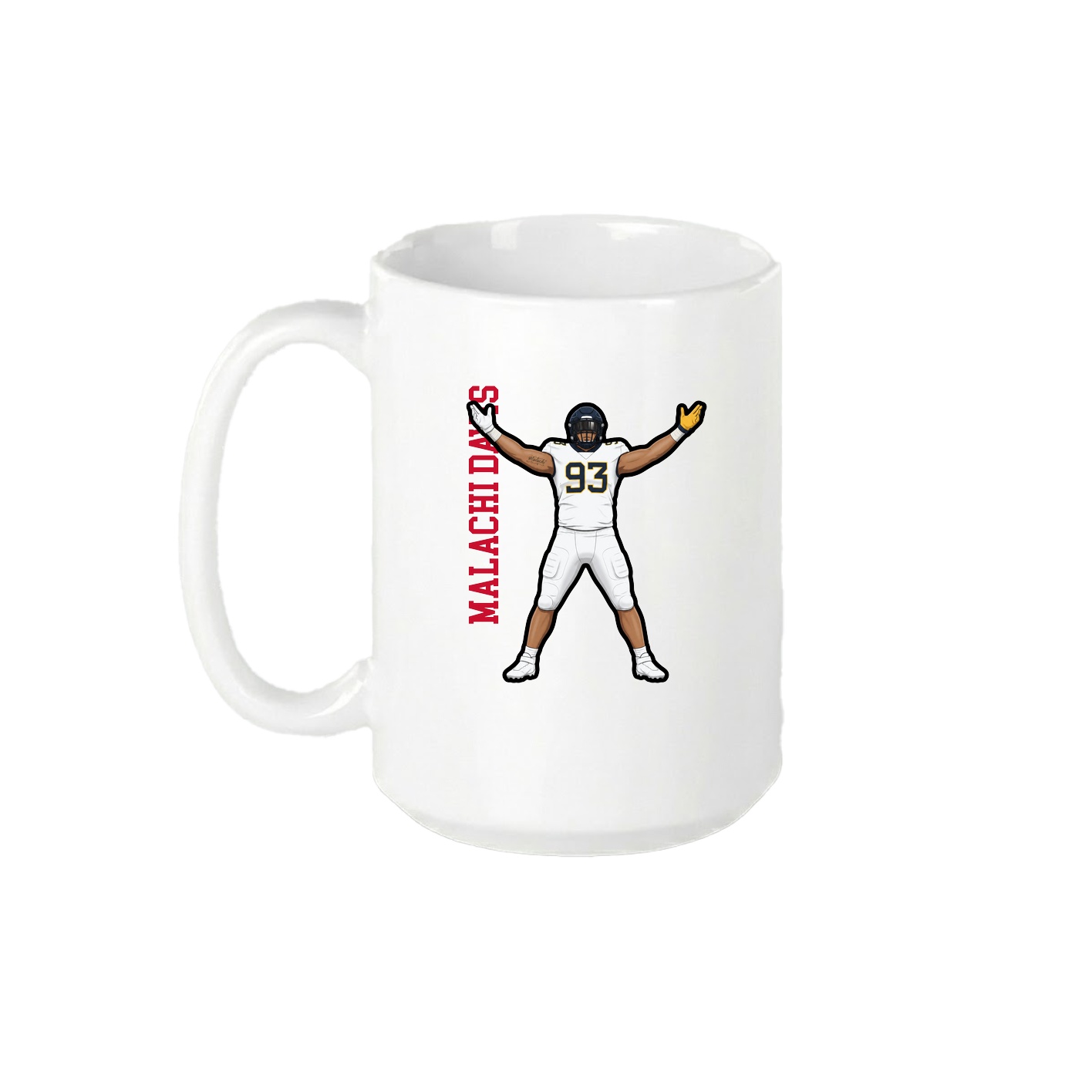 15oz Coffee Mug — Name Vertical in White