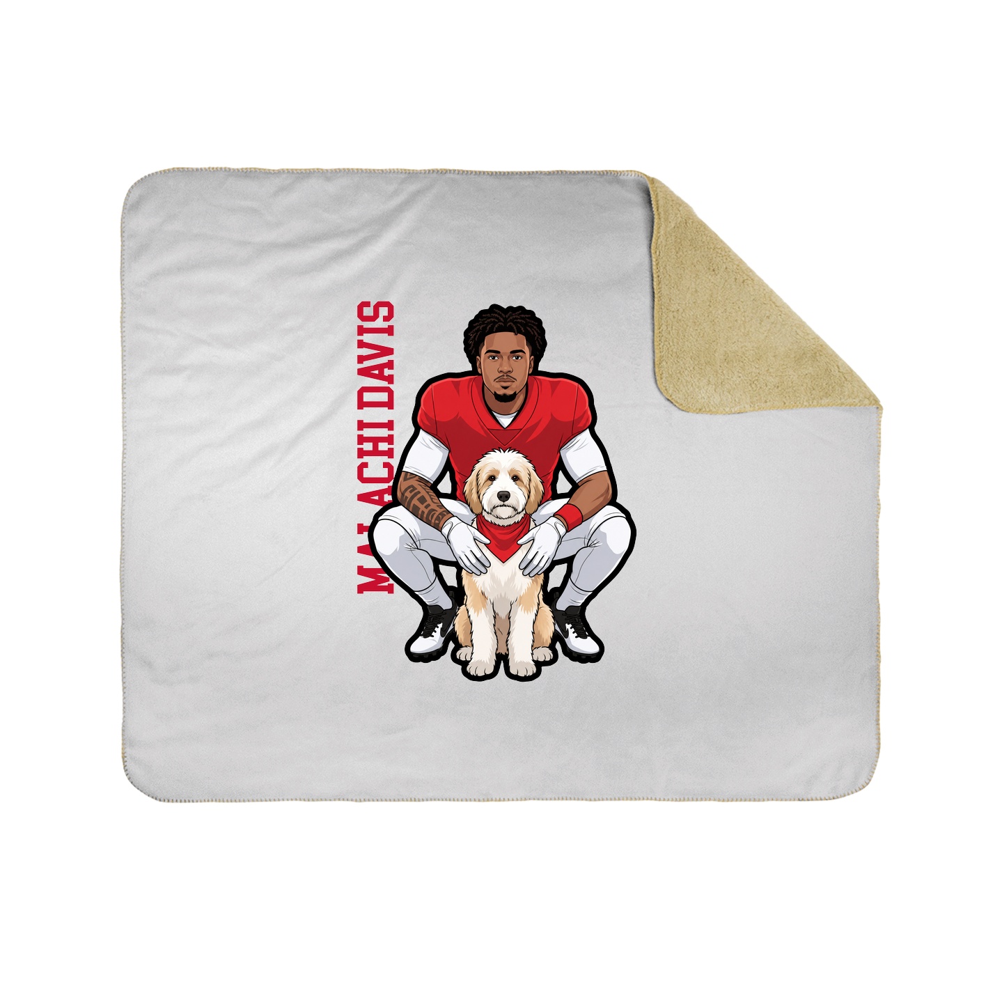 Throw Blanket — Name Vertical in White